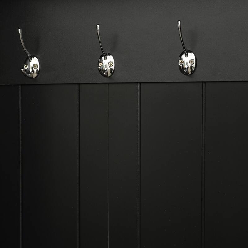 Modern Entryway Hall Tree with Shoe Storage Bench and Coat Hooks