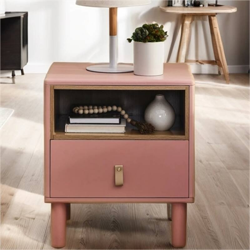 Modern Woode Bedside Table with Drawer and Legs