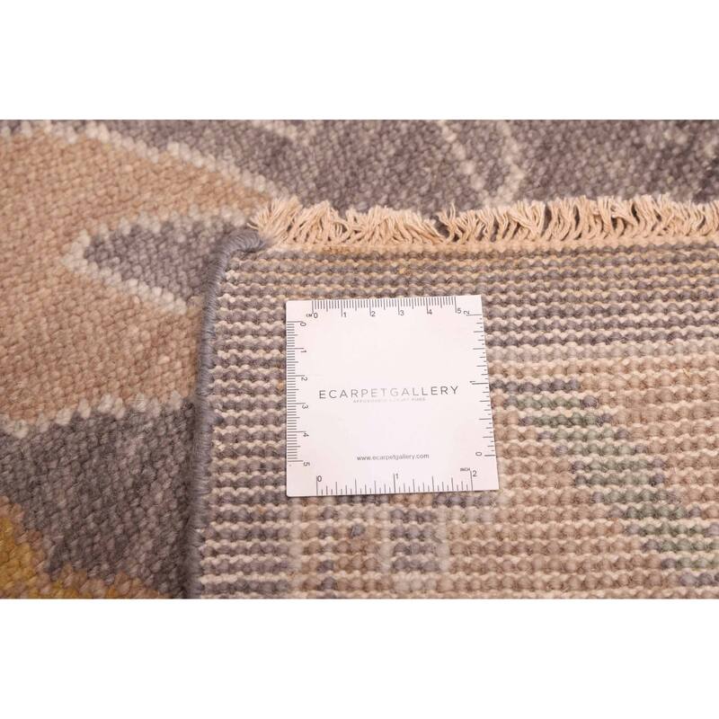 ECARPETGALLERY Hand-knotted Modern Oushak Dark Grey Wool Rug - 9'10 x 13'11