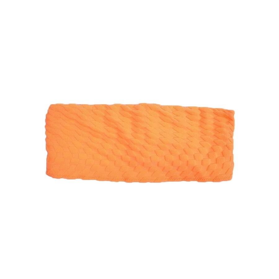 Good American Women's Jacquard Better Bandeau Bikini Top (2/M, Orange Cream)