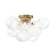 preview thumbnail 5 of 12, 3-Light Swirled Glass Globe Bubble Semi Flush Mount