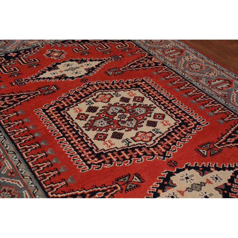 Traditional Indian Viss Area Rug Handmade Wool Carpet - 5'10"x 8'11"