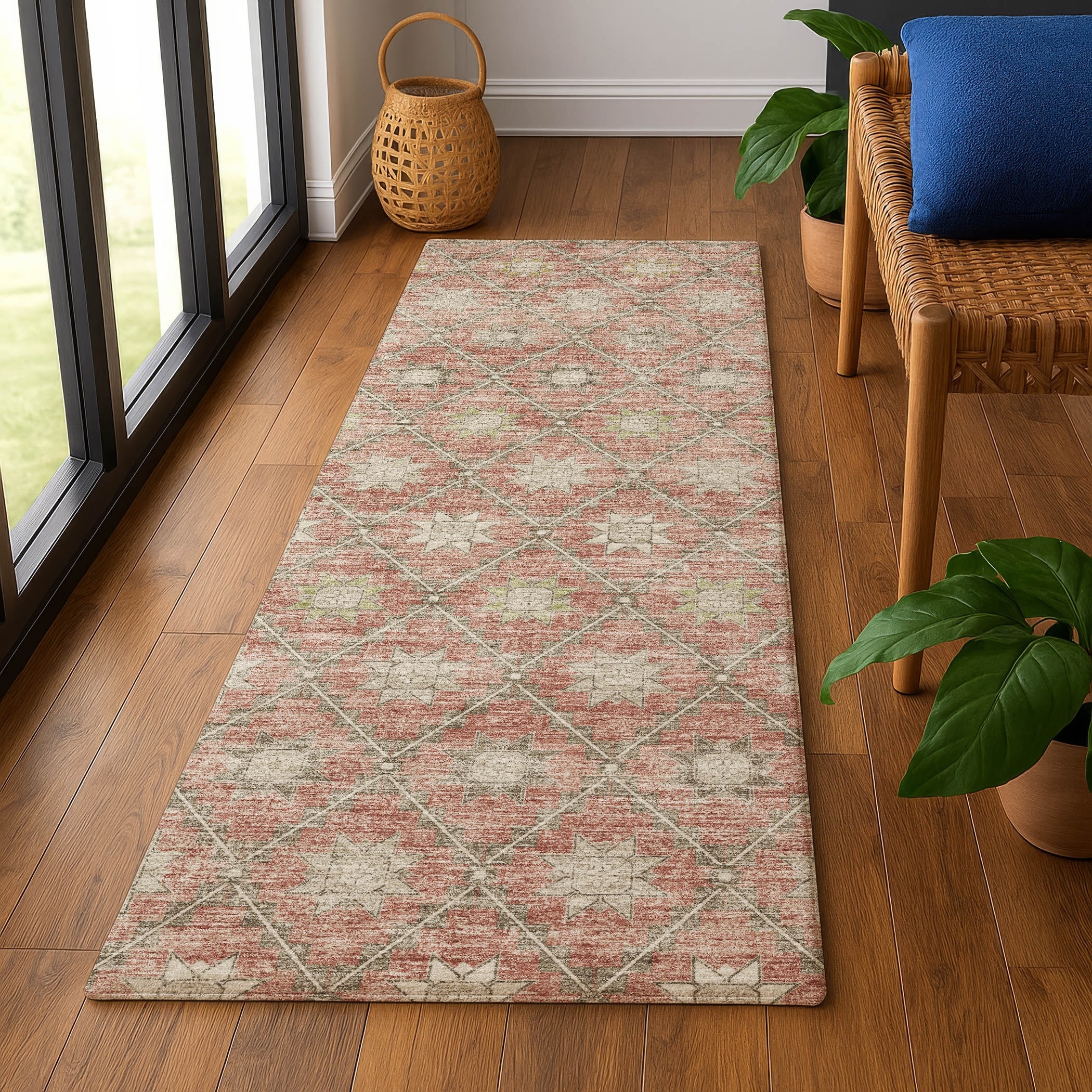 Premium Washable Super Soft Boho Trellis Mayfield Rug