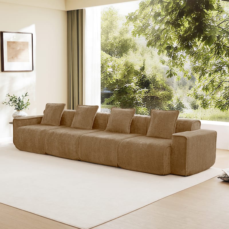 GDFStudio - Modular 4-Seater 138.58" Boneless Velvet Sofa