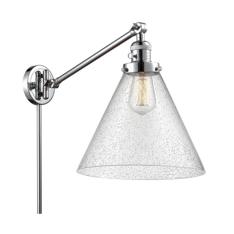 Innovations Lighting X-Large Cone Single Light 16" Tall Bathroom - Polished Chrome / Seedy