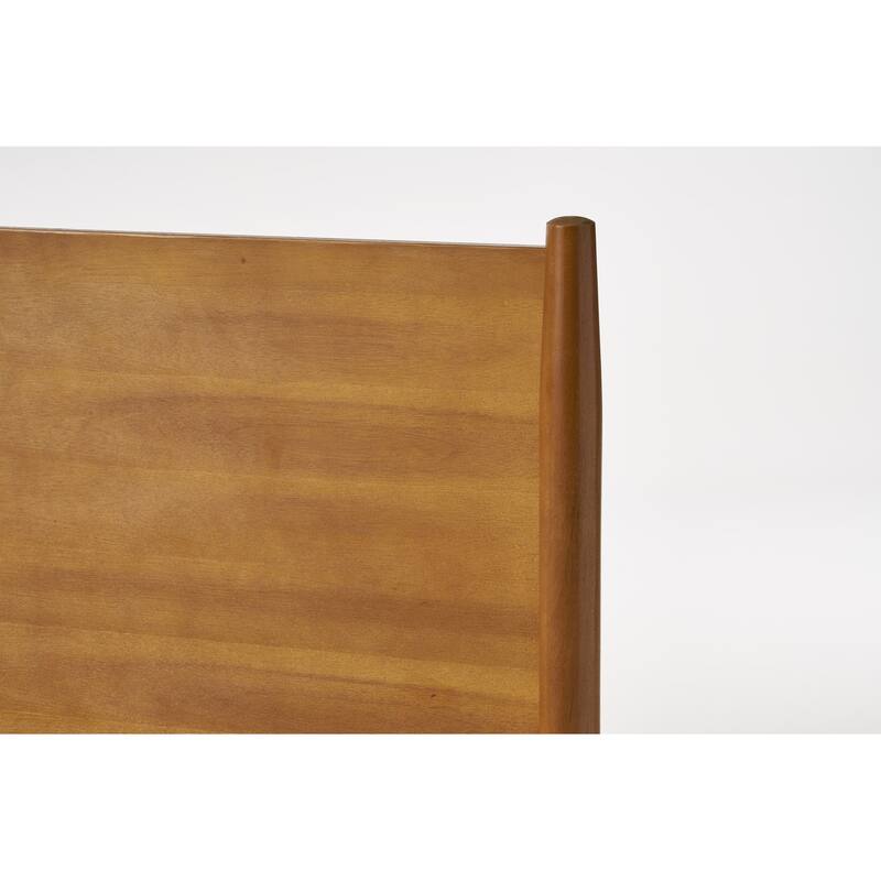 King Size Modern Style Acacia Wood Platform Bed with Iconic Splayed Legs for Bedroom