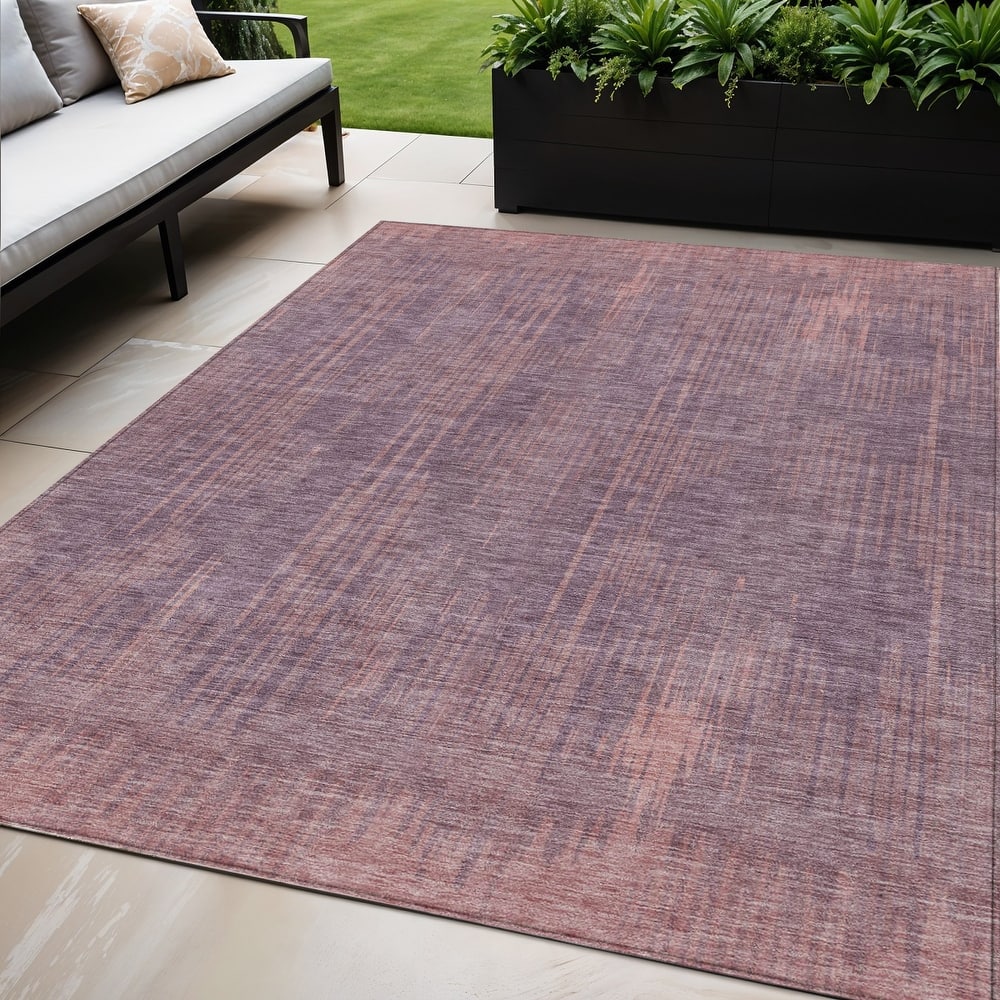 HomeRoots Striped Transitional Rectangle Outdoor Rug