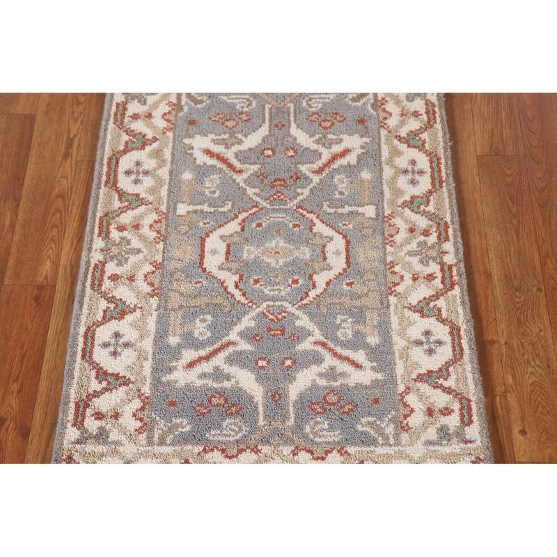 Grey Oushak Indian Area Rug Handmade Wool Carpet - 2'0"x 3'0"