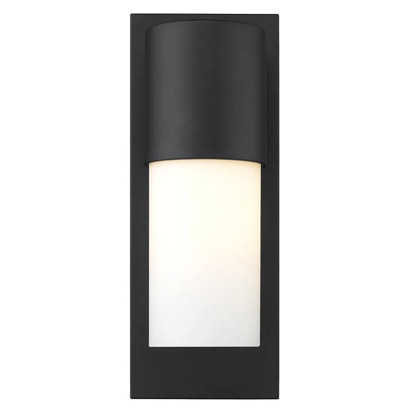 Cooper 1-light Matte Black Outdoor Wall Light w/ Opal Glass