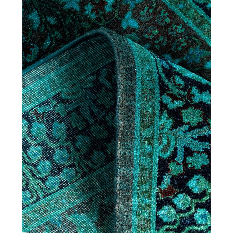 Overdyed One-of-a-Kind Hand-Knotted Area Rug - Green - 2' 8" x 10' 7"