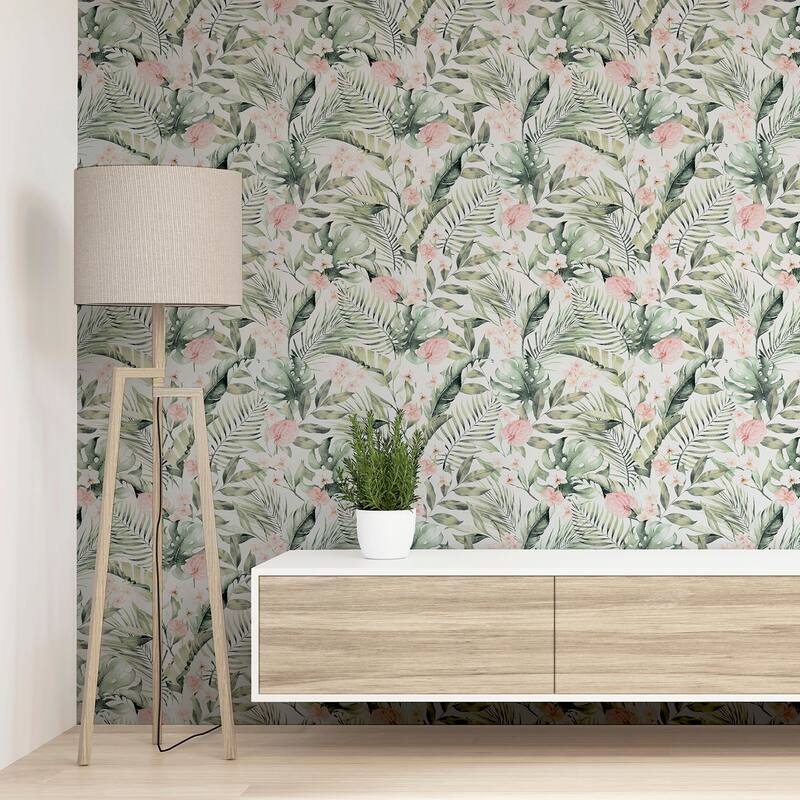 Arthouse Harrietta Green Tropical Floral Wallpaper