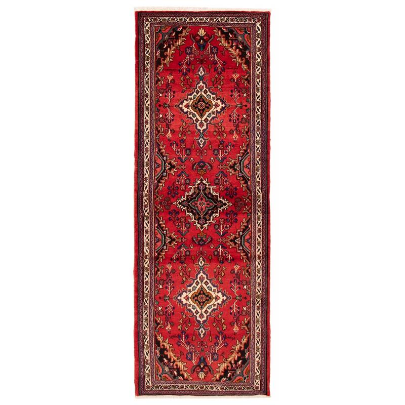 ECARPETGALLERY Hand-knotted Andelz Red Wool Rug - 3'8 x 10'7 - Red - 3'8 x 10'7
