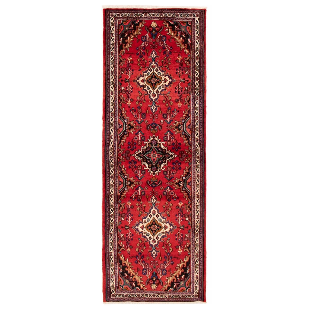 ECARPETGALLERY Hand-knotted Andelz Red Wool Rug - 3'8 x 10'7