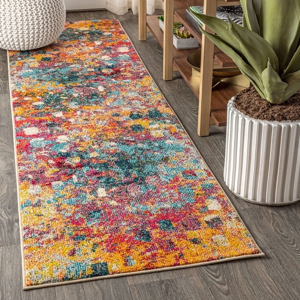 Contemporary Pop Modern Abstract Multi Yellow Area Rug Overstock 27416355