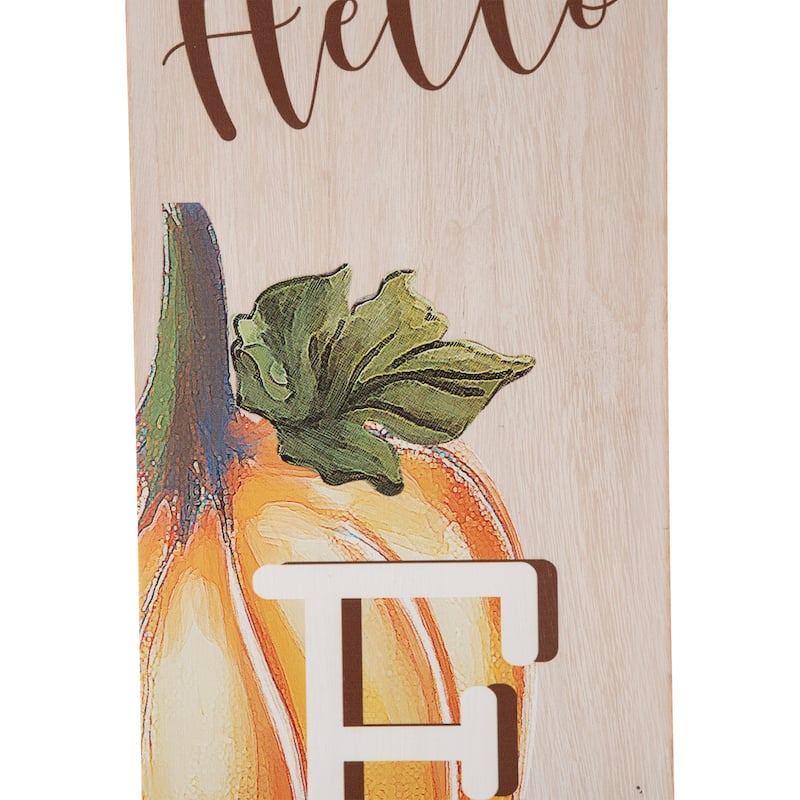 Glitzhome 42"H Fall Thanksgiving Wooden Pumpkin Porch Sign