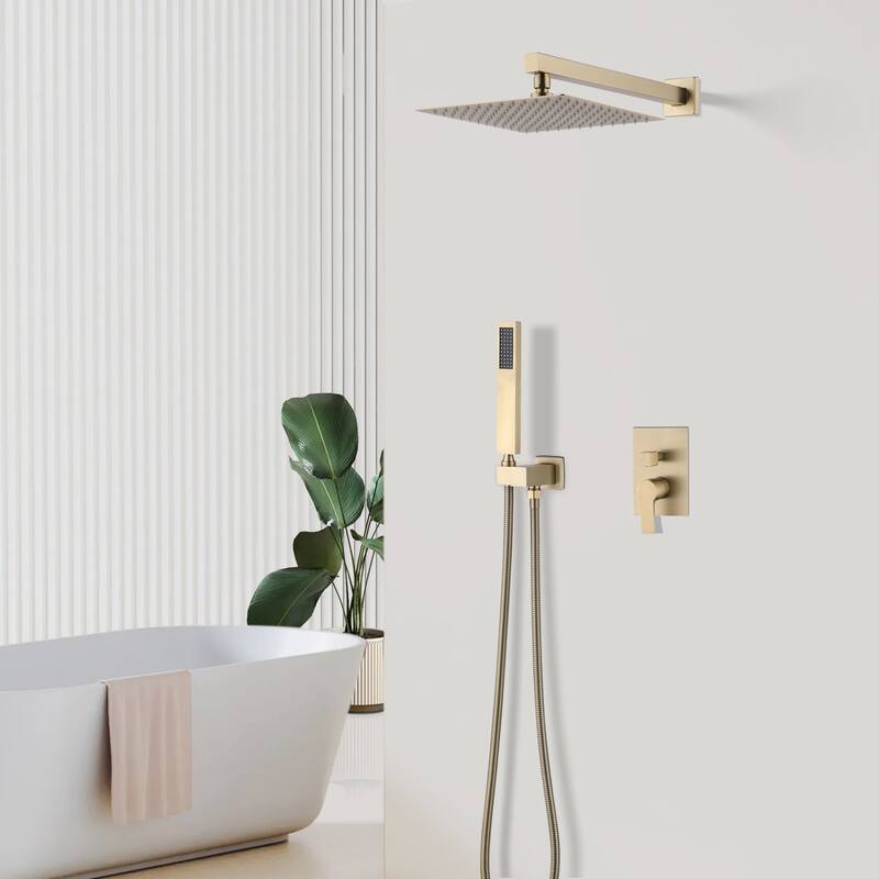 Topcraft Wall Mounted Rain Shower System with Handheld Showerhead