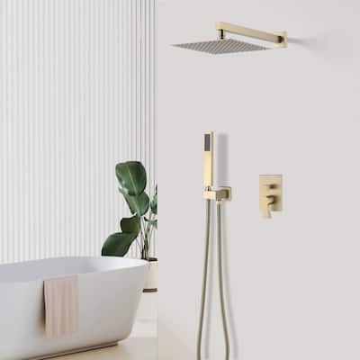 Topcraft Wall Mounted Rain Shower System with Handheld Showerhead
