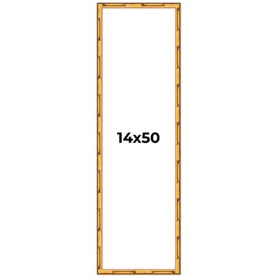 14x50 Frame Gold Bamboo Solid Wood Picture Frame | 1 Inch Moulding