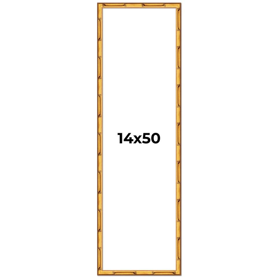 14x50 Frame Gold Bamboo Solid Wood Picture Frame | 1 Inch Moulding