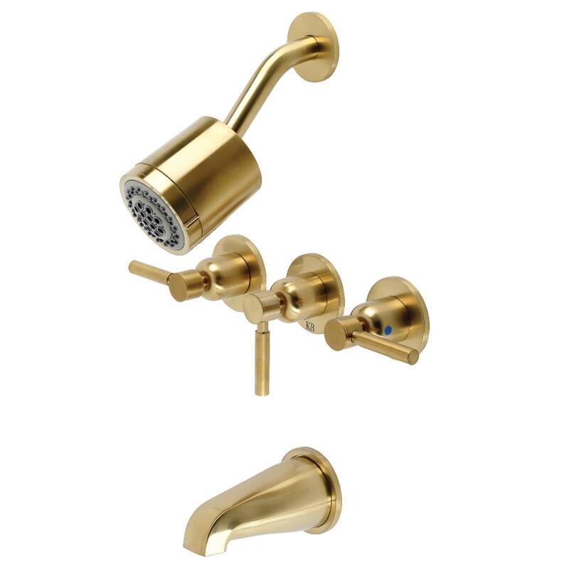 Kingston Brass Concord Tub and Shower Trim Package with 1.8 GPM Multi - Brushed Brass