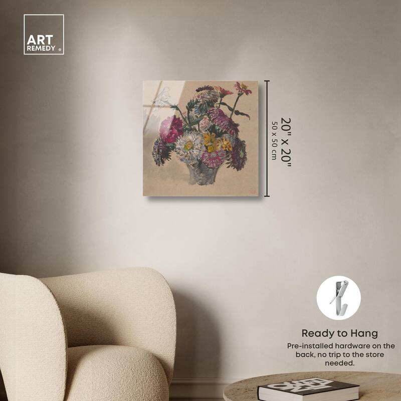 Basket of Flowers Acrylic by Art Remedy, Ready to Hang