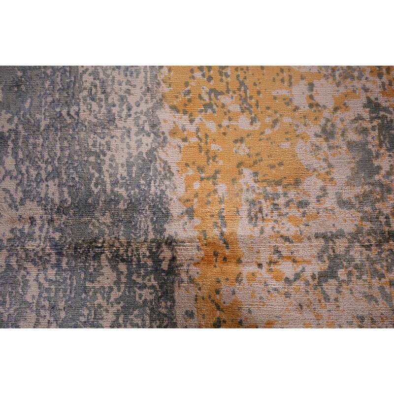 Contemporary Abstract Indian Area Rug Handmade Wool Carpet - 8'0" X 9'8"
