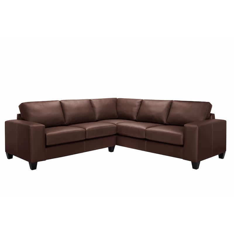 Paulina Top-grain Italian Leather Sectional Sofa - Chestnut Brown