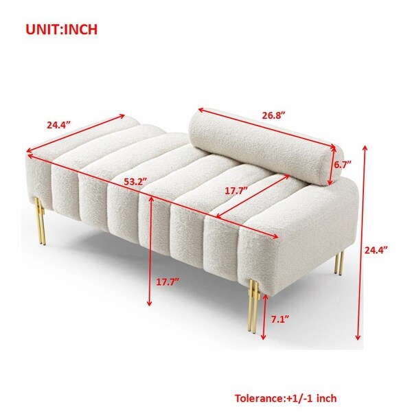Upholstered bench with gold legs cheap