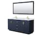 Option Dark Blue, Gold Trim, White Carrara Marble Top