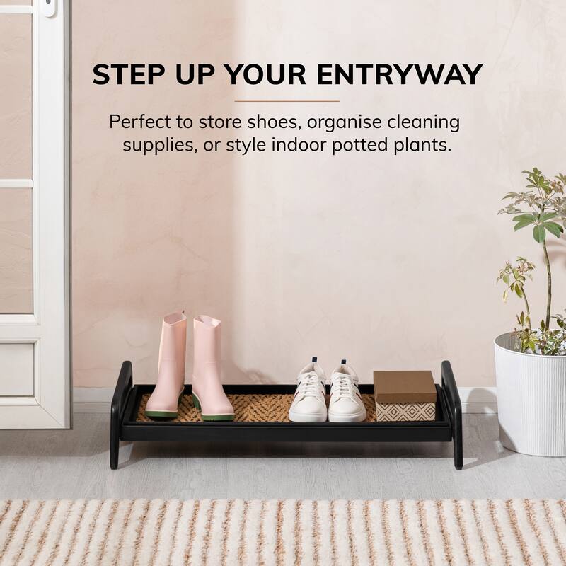 Jani Single-Tier Black Stand 3-Pair Rubber Boot Tray