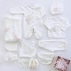 preview thumbnail 1 of 2, 3D Floral Newborn First Outfit Set - 10 piece White