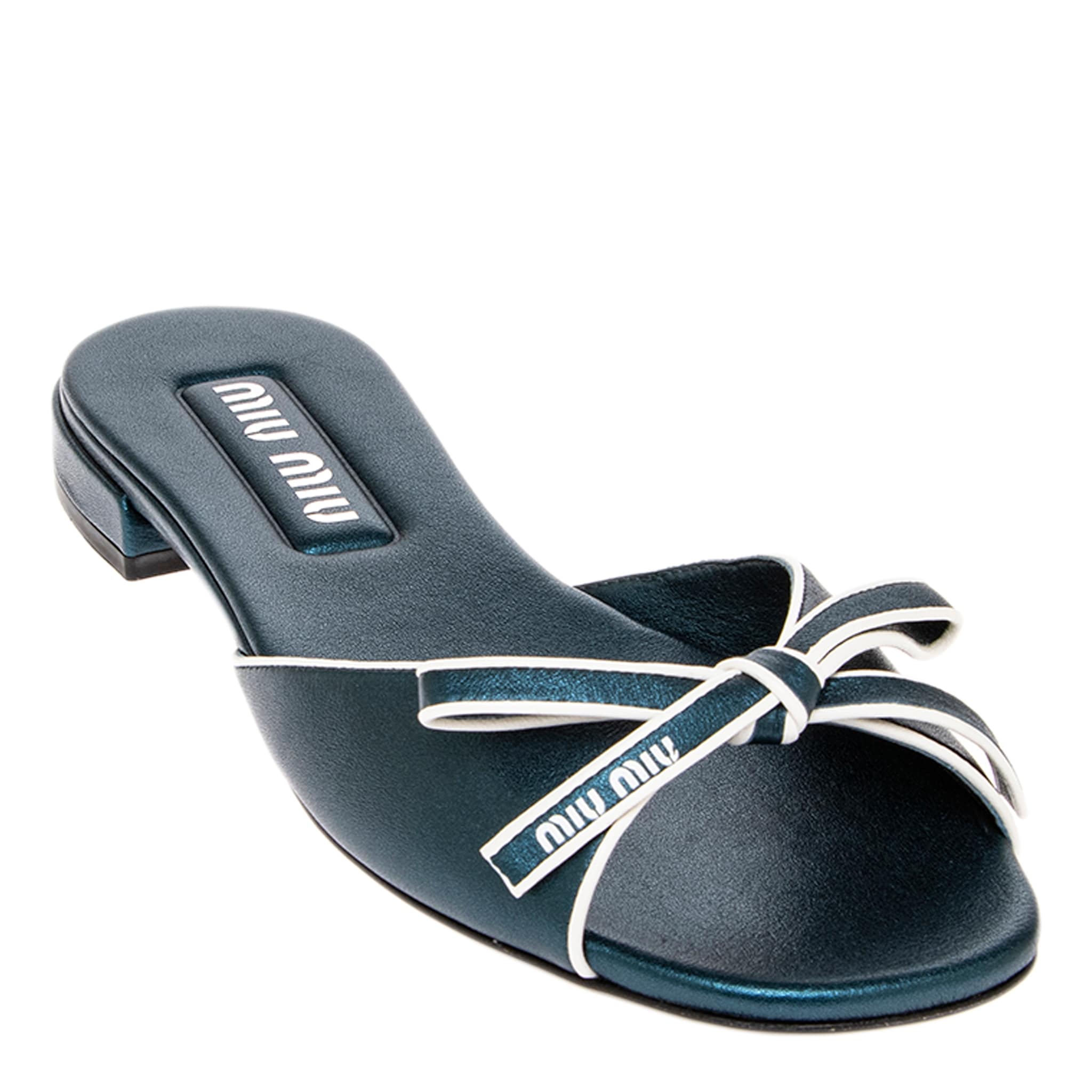 Miu Miu Mordore Metallic Leather Sandals