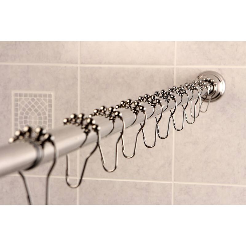 Edenscape 60-Inch to 72-Inch Adjustable Shower Curtain Rod with Rings Combo - Polished Chrome