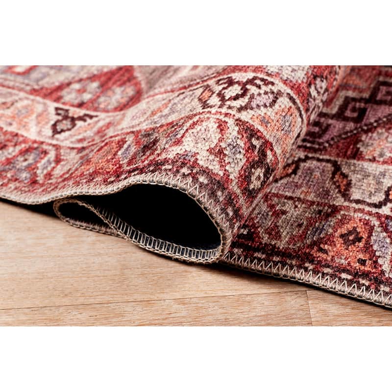 Terra by Obeetee Bergen Turkish Tile Red Rug