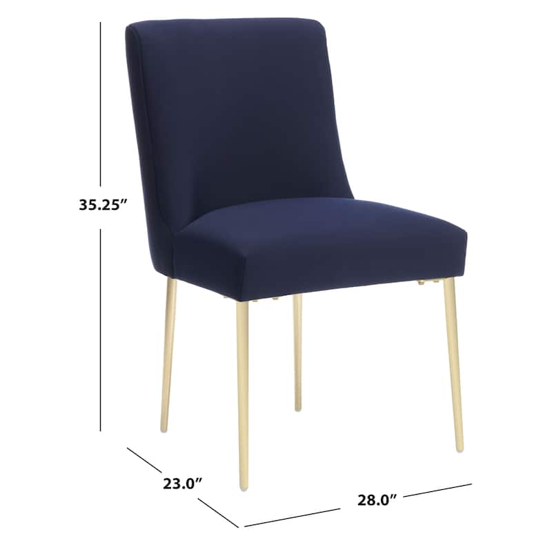 SAFAVIEH Couture Melonie Velvet Accent Chair - Mustard / Brass - 28"x23"x35.3" - 28" W x 23" D x 35" H - 28Wx23Dx35H
