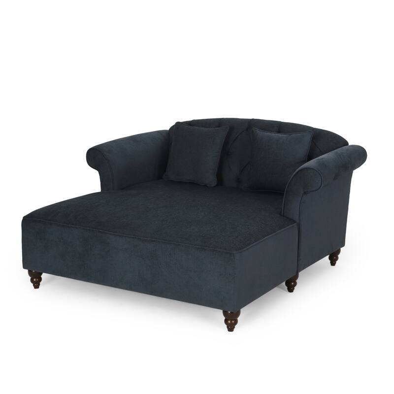Charcoal Fabric Loveseat Chaise Lounge