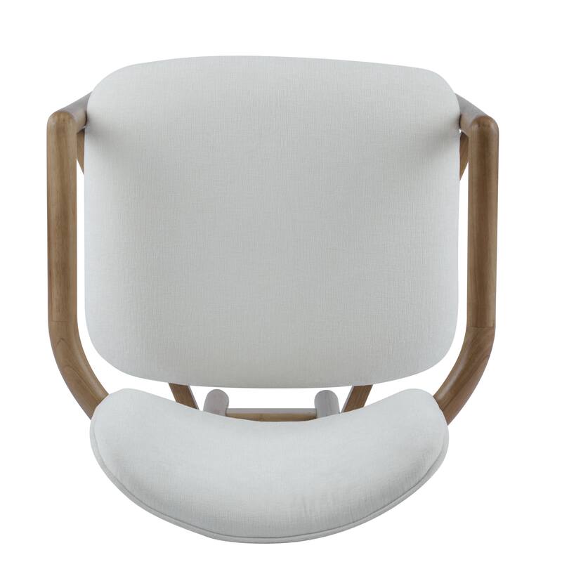 Dining Chairs Set of 2 Upholstered Arm Chairs, Modern Fabric Accent Chairs with Rubber Wood Legs