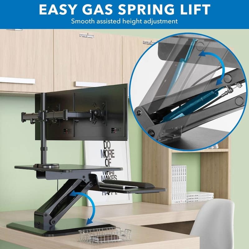 Mount-It! Standing Desk Converter Sit Stand with Monitor Mount | Height Adjustable