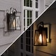 preview thumbnail 12 of 15, Modern 1-Light Black Outdoor Wall Sconce Glass Patio Lantern - W5.5"x L6"x H12.75"