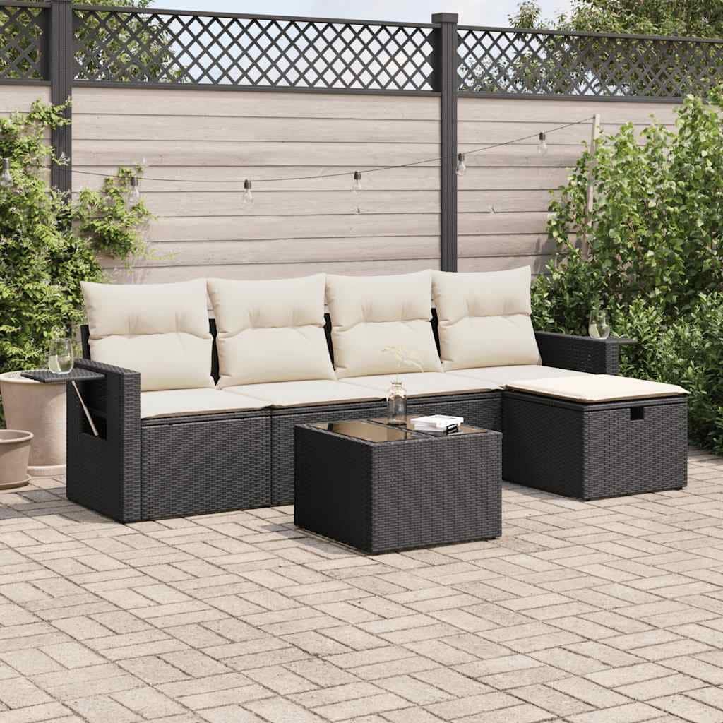 vidaXL Garden Sofa Set Beige/Black/Brown/Grey