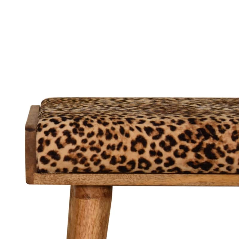 Leopard Velvet Tray Style Footstool Wholesale