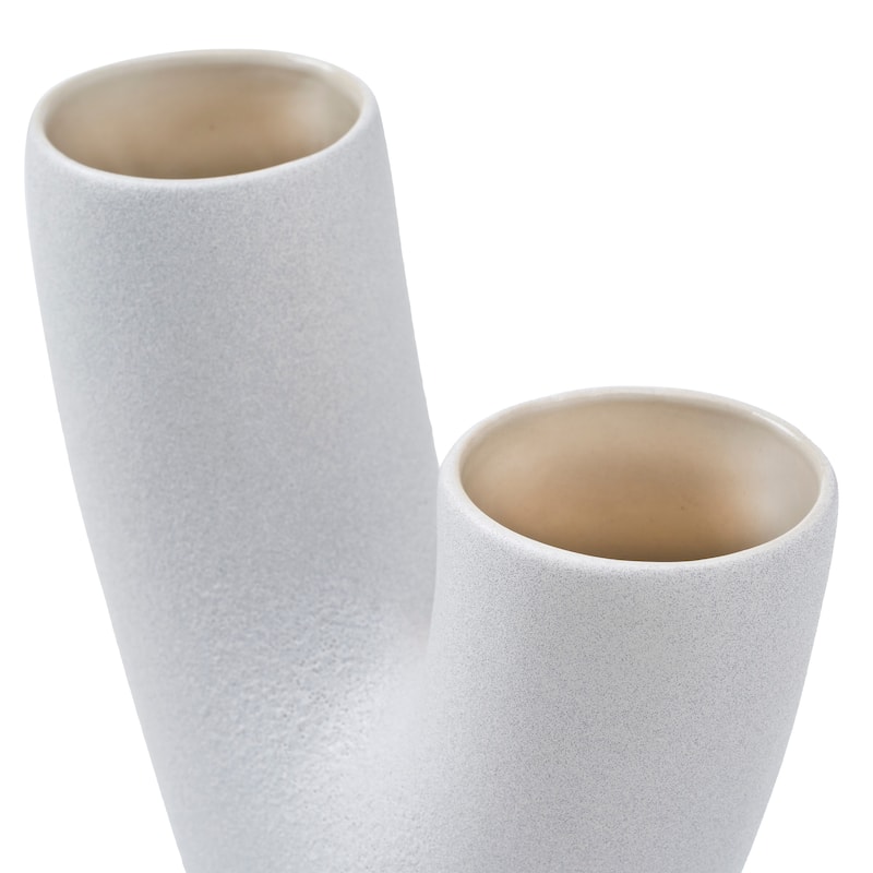 Renwil Jocasta Indoor Ceramic Stoneware Large Vase, Textured Matte Off-White