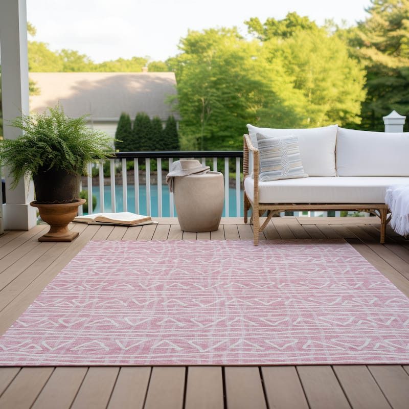 Machine Washable Indoor/ Outdoor Chantille Boho Morrocan Rug