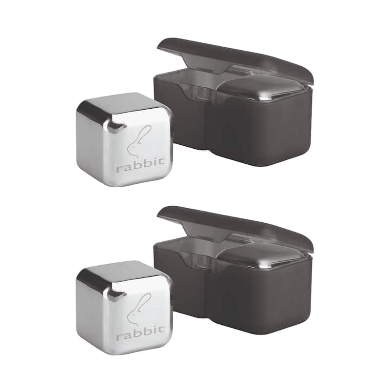 Rabbit Whiskey Jumbo Chilling Stones Set (2-Pack) - 2-Pack - Silver - 4 Piece - 2-Pack