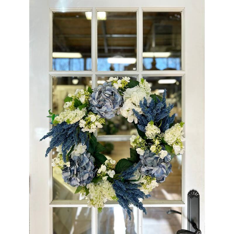 26" Assorted Hydrangea, Heather, Lilac Wreath