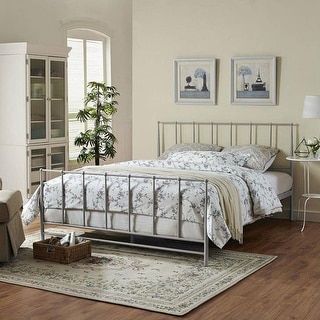 Silver metal top bed frame queen