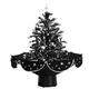 Christmas Time 29-In. Musical Snowy Indoor Holiday Decor, Black Christmas Tree with Black Umbrella Base