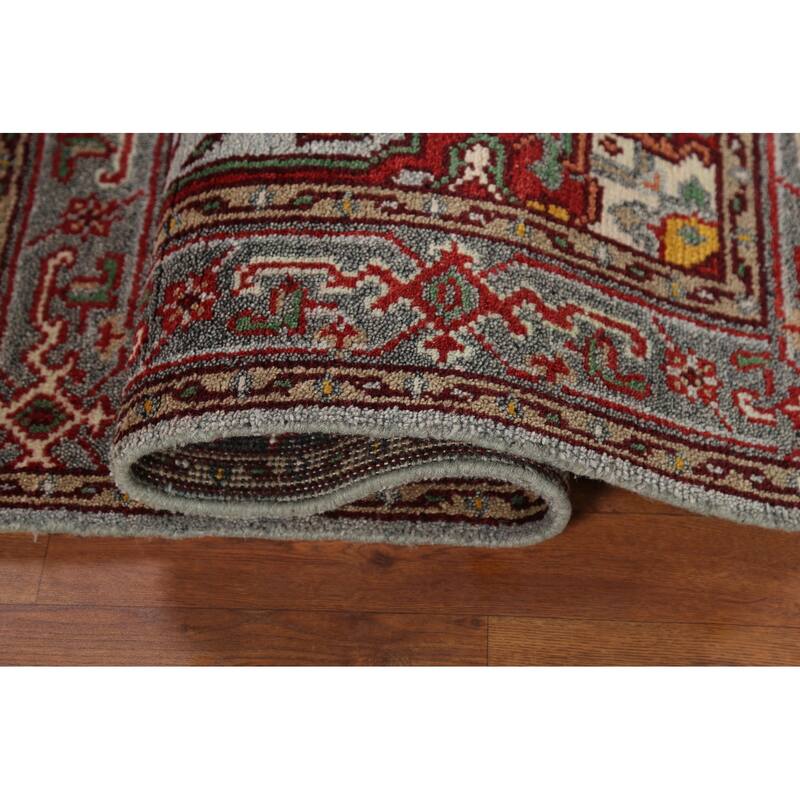 Heriz Serapi Indian Accent Rug Hand-Knotted Wool Carpet - 3'1"x 4'11"