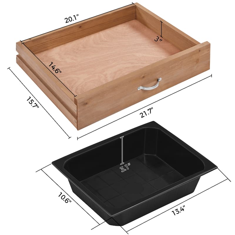 Yaheetech Garden Potting Bench Planting Bench with Sink Drawer Rack