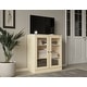 preview thumbnail 9 of 35, Palace Imports 100% Solid Wood TV Stand with Clear Glass Doors for TVs up to 32" Yellow